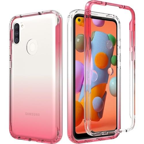 Shockproof Bumper Transparent Clear Phone Case For Samsung Galaxy A11 A 11 Full Body Hard PC + Soft TPU Back Protective Cover