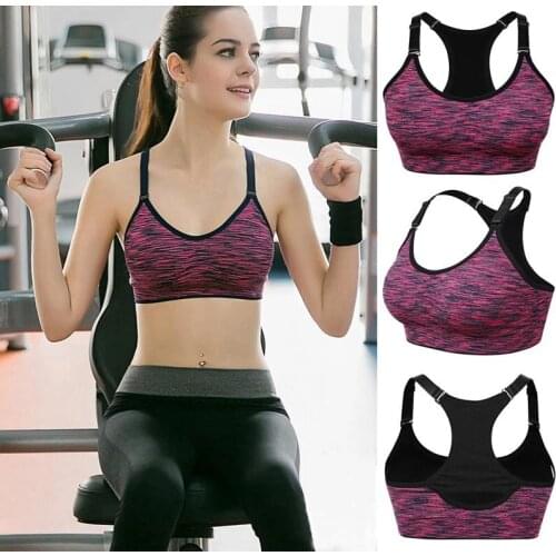 Shockproof Wireless Sports Bra Top Women, Quick Dry Padded Yoga Sports Bra, Push Up Running Gym Fitness Bra for Fitness