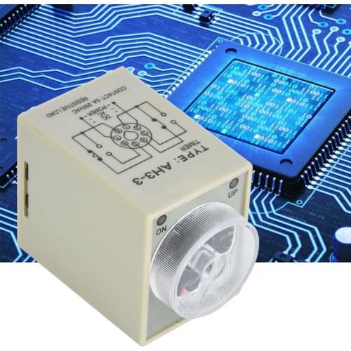 AH3-3 Time Relay 30S 8 Pins Timer 35mm Din-Rail for Industrial Automation System Delay Timer Switch 12V/24V/110V/220V