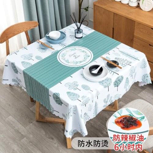 Desk Tablecloth Waterproof Oil-Proof Disposable Square Dining Table Tablecloth PVC Tea Table Mat New Style