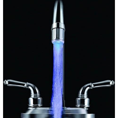 LED Faucet Temperature Control Three-color Blinking Light Kitchen Bathroom Shower Tap Waterfall Sensor Water Tip Temperature