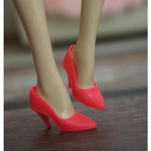 Doll shoes high heels flat shoes new styles blue red brown accessories for your barbie dolls BBI201013A