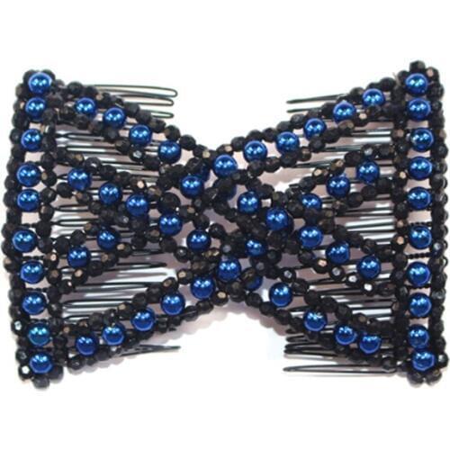 Magic Hair Comb EZ Beaded Double Stretchy Delicate Elastic Women Clips Hairstyle