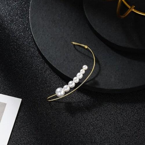 NO Piercing Light luxury Pearl Ear Row Ear Cuff Earrings For Women Wrap Stud Clip Earrings Girl 2021Trendy Jewelry Gifts Bijoux