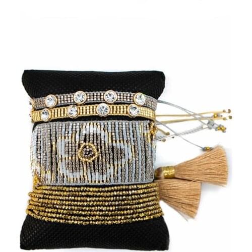 BLUESTAR Bohemian Bracelet MIYUKI Bracelet Plum Blossom Flower Pulseras Mujer Crystal Handmade Bead Armband Tassel