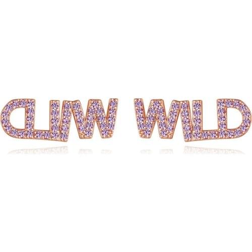 1 Pair Fashion WILD Letter Earrings Mirco Top Quality Cz Gold Small Stud Earings For Women alphabet Fashion Jewellery