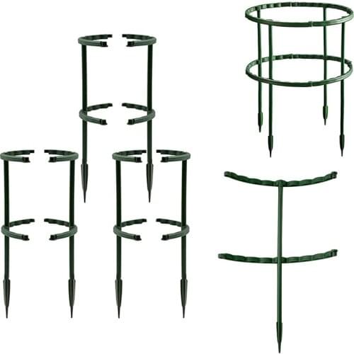 12PCS Plant Support Stakes, Upgrade Double-Deck Spliceable Half Round Plant Support Ring, for Tomato, Indoor Plant Stake