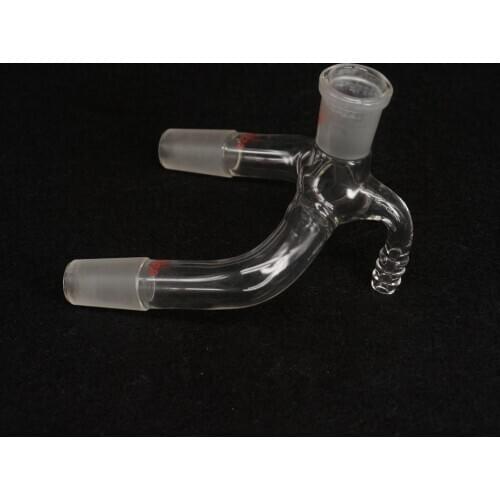 19/26 x 19/26 Joint 2-Way Lab Glass Vacuum Receiver Adapter Science Glassware