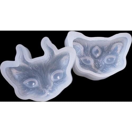2 Pcs/Set Cat Silicone Molds Crafting Resin Epoxy Jewelry Pendant Making DIY Crafts GQ