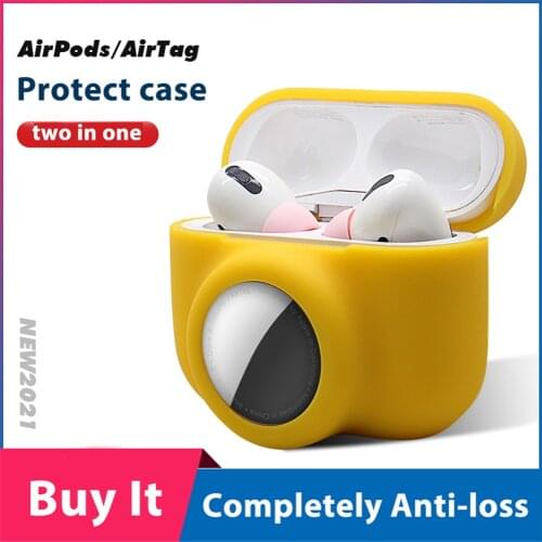 NEW 2 in 1 Airtag Case For Airtags Airpods pro cover For Apple Locator Tracker Anti-lost Apple wireless earphone protect case