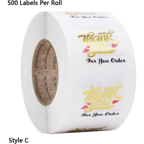 500pcs/roll Round Transparent Thank You for Your Order Stickers Package Seal Label Handmade Gift Card Scrapbooking Decor