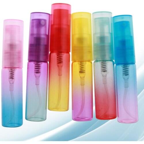 6Pcs 4ml Glass Spray Bottle Gradient Color Sprayers Empty Alcohol Dispenser Mini Makeup Container Random Color