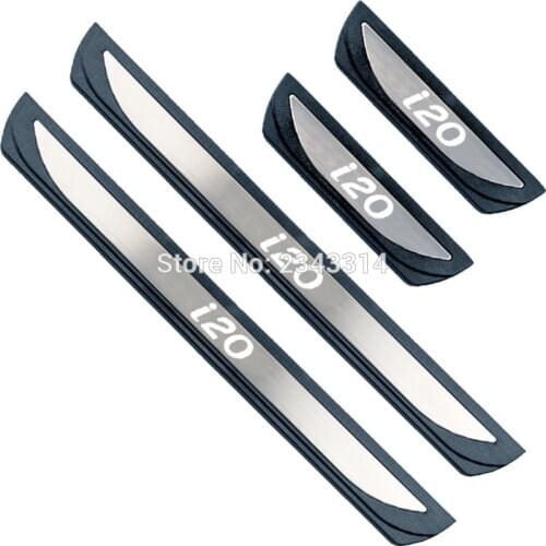 For Hyundai i20 Elite Accessories 2015-2018 2019 2020 2021 Stainless Car Door Sill Kick Scuff Plate Protector Trim Cover Sticker