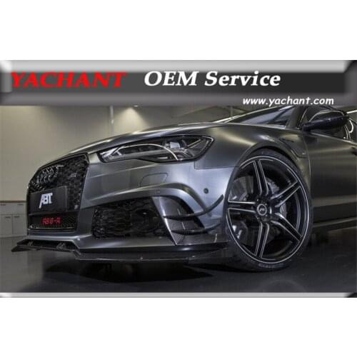 Car-Styling Carbon Fiber Front Bumper Lip Fit For 2013-2016 A6 S6 RS6 RS6-Conversion Front Bumper A Style Canards Front Lip