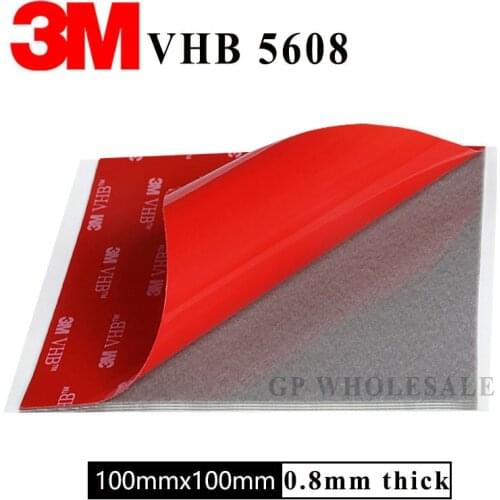 VHB 3M 5608 Double Sided Adhesive Acrylic Foam Tape Sticker Mounting Tape Gray 100mm*100mm*0.8mm