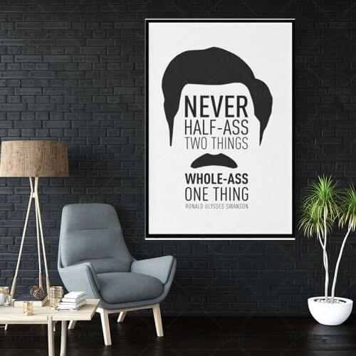 Whole-Ass One Thing Ron Swanson Parks amp; Recreation canvas Painting Posters and prints Decor Paintings