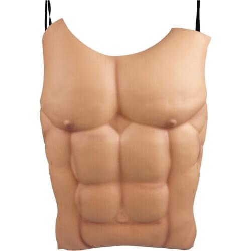 2020 Hot Khaki Self-Adhesive Invisible Soft Protection Men Fake Muscle Chest Pads Enhancers Male Shaper Foam Silicone Pad