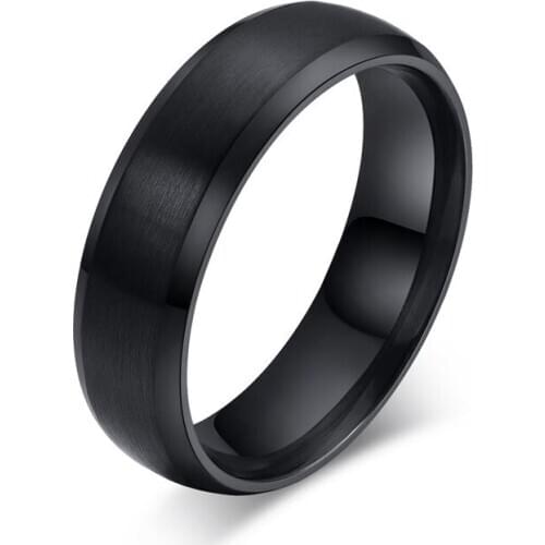 Men ring Black men ring Cool rings set for women mens jewelry 6mm