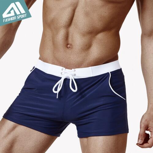Aimpact Mens Swimwear 2018 New Elastic Waisted Swimming Shorts Beachwear Sport Summer Holiday Surf Mens Swimsuit AM6007