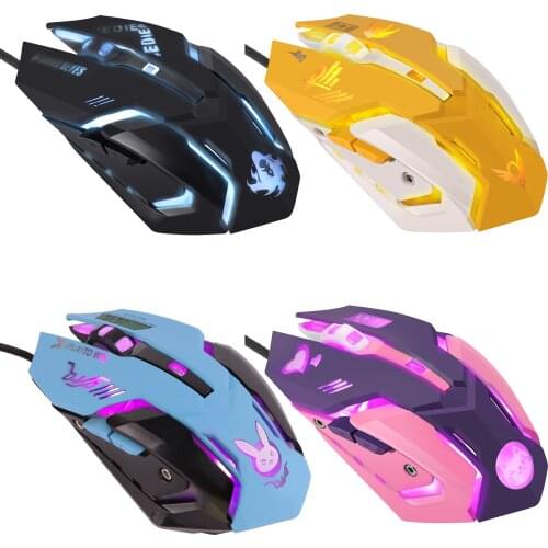 USB Wired 6 Buttons Ergonomic Mice, 2400dpi Optical Breathing Light Computer Gaming Mouse for PC, Tablet, Laptop, Desktop