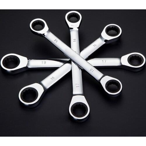 Metal Ratcheting Socket Spanners Auto Repair Hand Home Tools Chrome Vanadium Quick Reversible Combination Ratchet Wrench Set