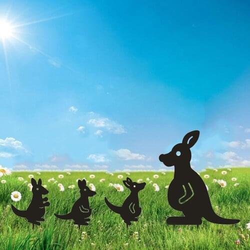 Animal Roo Set Decor for Gardening Ornaments Yard Art Outdoor Garden Backyard Lawn Stakes Garden