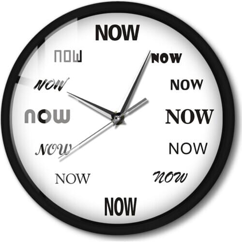 Different Version NOW Wall Clock Metal Frame Round Wall Watch Night Lighting LED Voice Control Wall Clock For Living Room