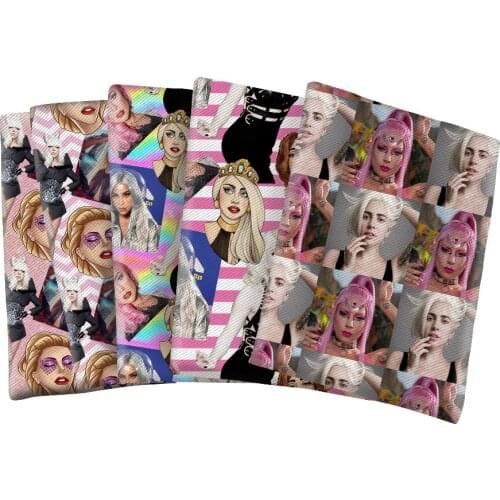 Famous Singer Star Gaga Polyester Cotton Fabric for Kids Clothes Hometextile Curtain Cushion Cover DIY 50*145CM