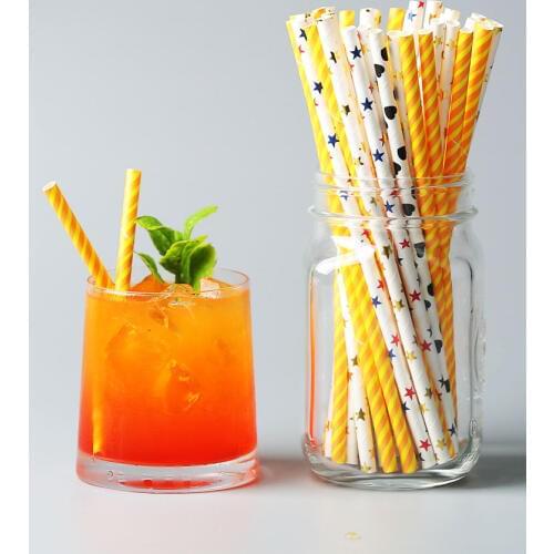 Disposable Straws Disposable long paper straws milk tea color Art drink creative paper Environmental juice cocktail