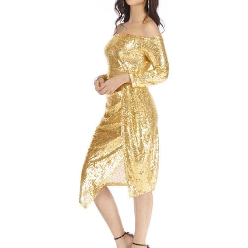 Sequin Dress Gold Glitter Party Dress Women Ladies Christmas Dress Glitter Womens Sequin Brillo Blue 2021 Black Bodycon Clubwear