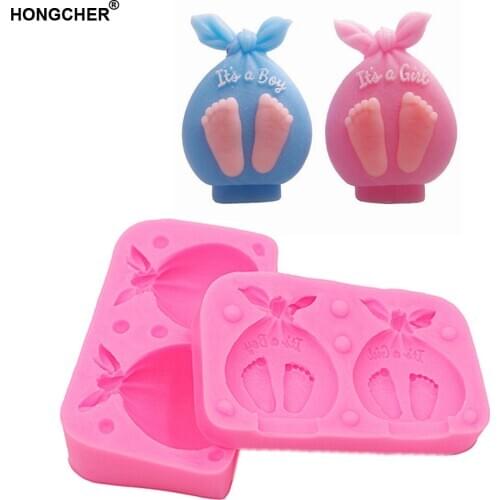 Boys and girls gift bags fondant silicone molds, cake molds, cake dessert molds, kitchen baking tools, candle clay molds