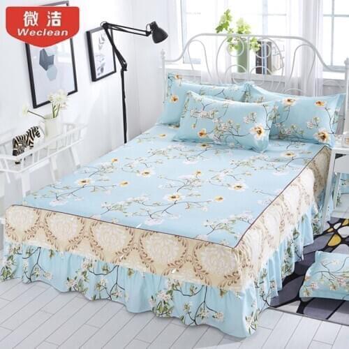 Bed skirt Bedcover Floral Fitted Sheet Cover Bedspread Bedroom Home Textile Skirt Cubrecama Single Full Queen Bedspread