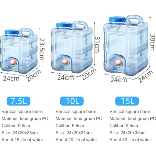 Portable Outdoor Water Bucket Barrel 10cm Camping Picnic Hiking Car Driving Water Tank Container with Fauce Easy To Clean