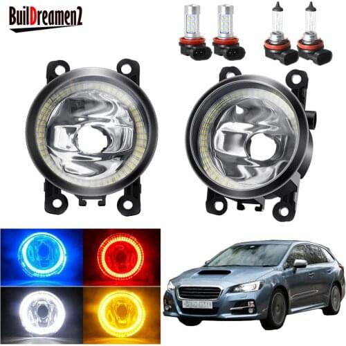 Angel Eye Fog Light Assembly For Subaru Levorg 2014-2019 Car Front Bumper Fog Light Halo Ring Daytime Running Lamp H11 20W 12V