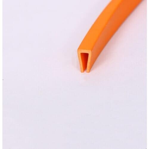 Rubber U Strip for Glass Metal Wood Panel Edge Encloser Shield Sealing Edgebanding Orange