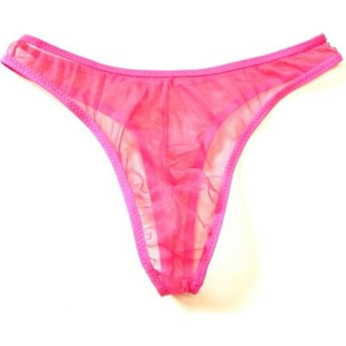 Mens Sexy Transparent Bikini Thongs Swim G-strings Bottoms Low Waist Male Breathable Mesh Panties Tanga T Back Beachwear Sunbath