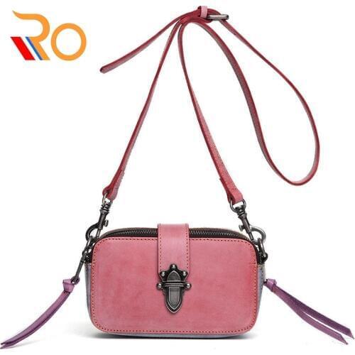 New Ladies Genuine Leather Shoulder Messenger Bag Retro Handmade Casual Fashion Camera Leather Bag