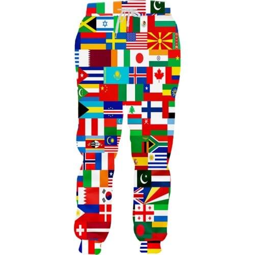 IFPD New 3d Flag Pattern Patchwork Sweatpants Funny Printed Casual Streetwear Oversized Hip Hop Sport Jogger Pants For Men/women