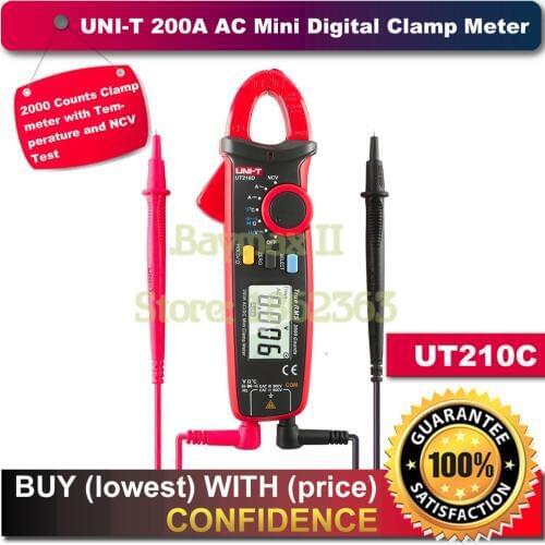 UNI-T UT210C True RMS Auto-Range Digital AC/DC Voltage,AC Current Multimeter with NCV,Temperature Test