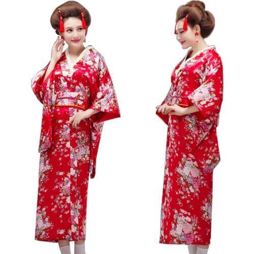 Vintage Japanese Geisha Kimono Yukata Haori Costume Retro Women Dress Cosplay Gown Japanese Kimono Yukata Evening Dress