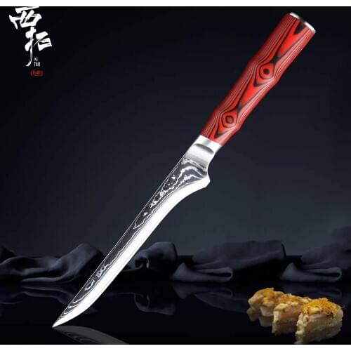 XITUO 6 Inch Eviscerate Knife Damascus Steel VG10 Chef Knife Sharp Chef Knife Slicing Fillet Knife Kitchen Tool With Knife Cover
