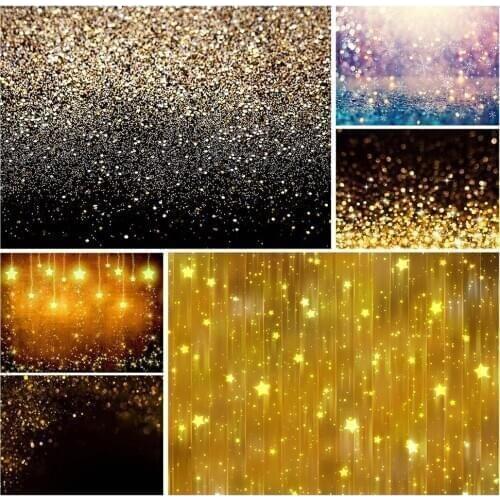Golden Gradient Sand Glitter Christmas Photo Backgrounds Prom Photography Backdrops for Children Baby Family Party Photobooth
