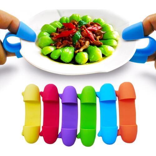 1 Pair Mini Silicone Heat Insulated Finger Clip Bowl Dish Plate Clamp Holder Non-slip Gripper Pot Holder