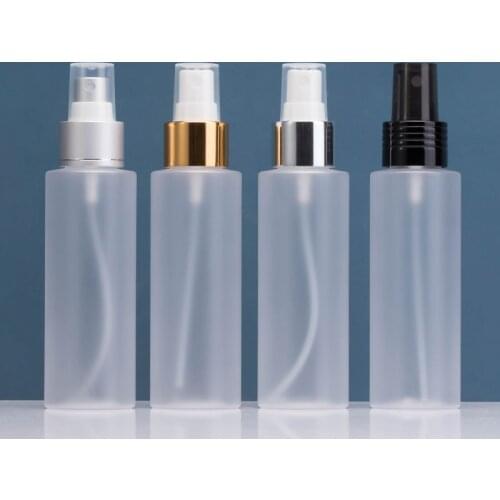 100ml frosted PET BOTTLE shiny/matte silver gold mist sprayer toner toilet water/mist sprayer /skin care packing plastic bottle