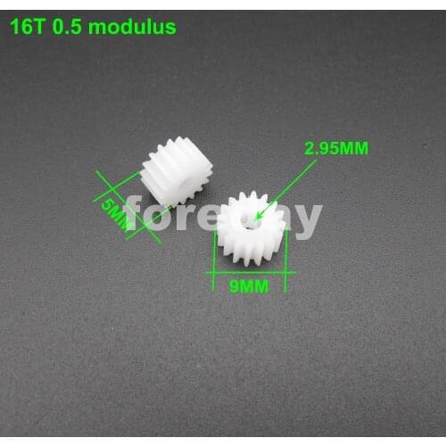 1000PCS NEW 16T Gear 0.5 Modulus Aperture 3mm ( 2.95mm ) DIY Model 16 teeth T=16 Plastic Spur Gears 5MM X 9MM 1000PCS/LOT *FD271