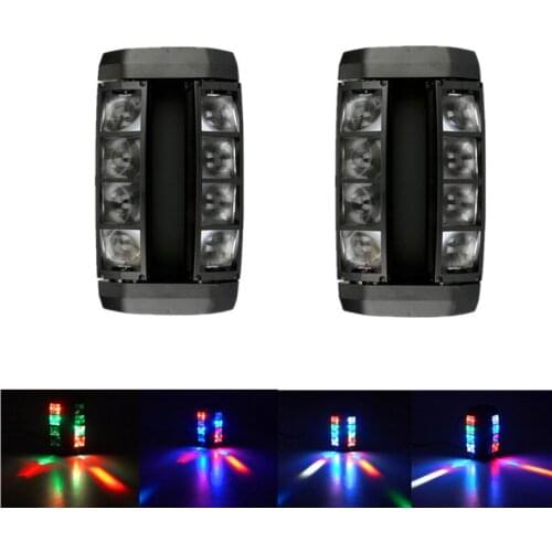 2pcs/lot Mini LED Spider Light DMX512 RGBW Beam Effect Stage Effect Lighting DJ Disco Wedding Party Show LED Moving Head Light