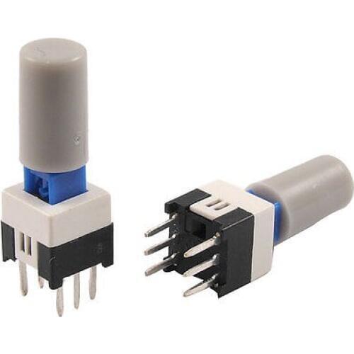 7 x 7mm x 16mm Gray Cap Momentary Tactile Tact Push Button Switch Non Lock