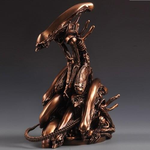 Ogrm Crafts AVP Alien Bust Takeya Takayuki Alien Pile Replica Bronze Metal Statue Sculpture Abstract Figurine Pre Order