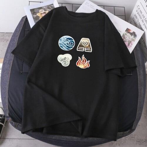 Avatar Woman T-shirts The Last Airbender Print Cartoon 2021 Summer Fashion Lady Clothing Round Neck Oversize Tops Tees Hip Hop