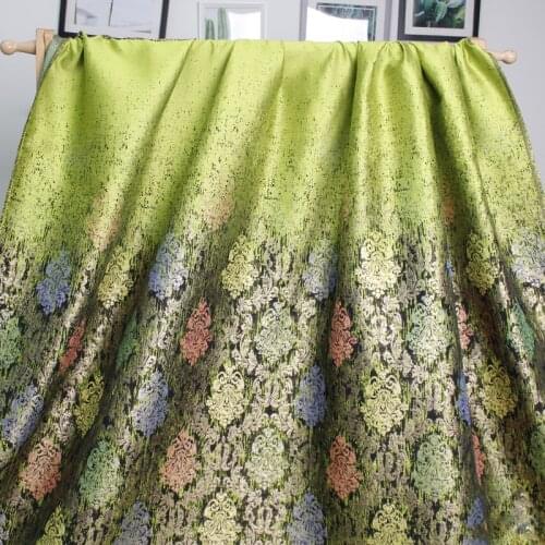 White waxberry Green Brocade Embroider Fabrics Garment Materials Women Dress DIY Sewing Taior Cloth Textile Freeshipping